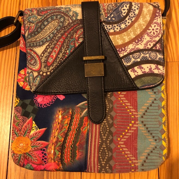 Source Unknown Handbags - Boho floral and paisley crossbody bag with adjustable strap